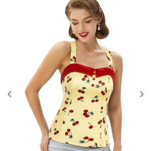 Belle Pogue‎ Cherry Halter Top